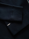 Ombre Clothing Moški pulover na zadrgo - temno moder V1 OM-SWZS-0146 Ombre Clothing