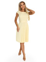 numoco LILA Klasični naborani obleki s kratkim rokavom in pasom - maslena rumena