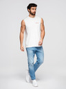 Ombre Clothing Moško bombažno majico brez rokavov TANK TOP - bela V1 OM-TSTT-0243 Ombre Clothing