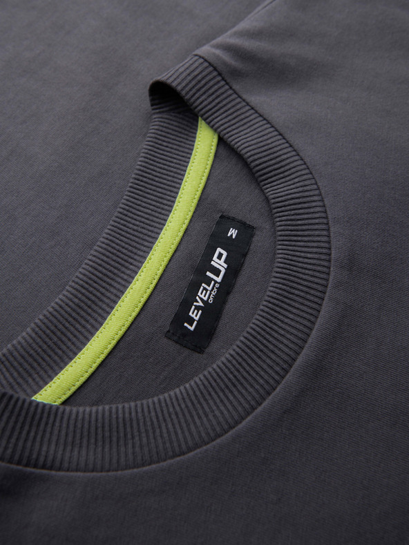 Ombre Clothing Moško bombažno majico brez rokavov TANK TOP - grafitna V2 OM-TSTT-0243 Ombre Clothing