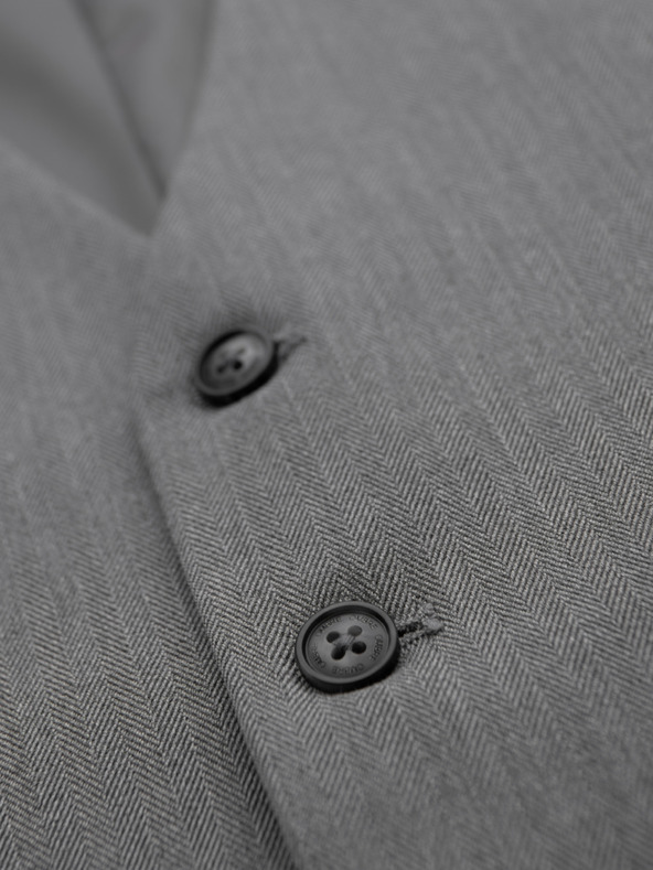 Ombre Clothing Elegantna klasična moška telovnika v obliki ribje kosti SLIM FIT - siva V1 V65 Ombre Clothing