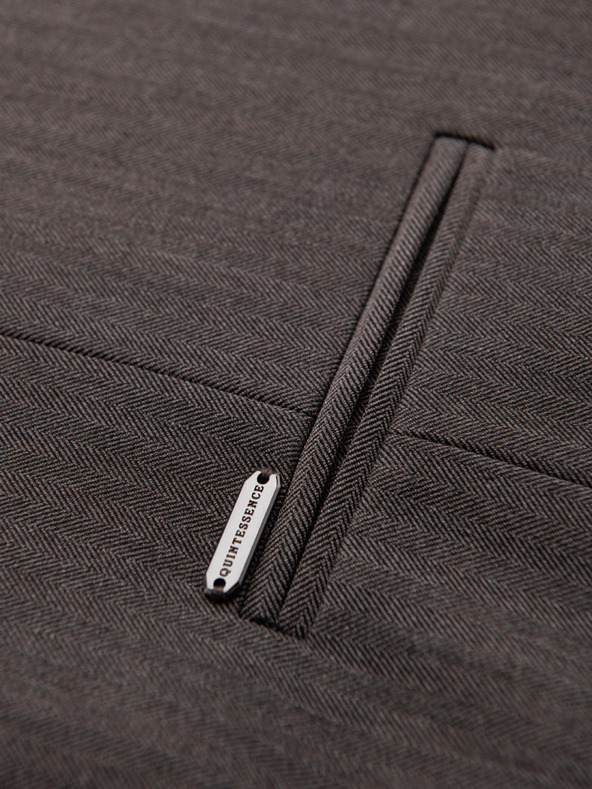 Ombre Clothing Klasična moška elegantna telovnika SLIM FIT v obliki ribje kosti - grafitna V2 V65 Ombre Clothing