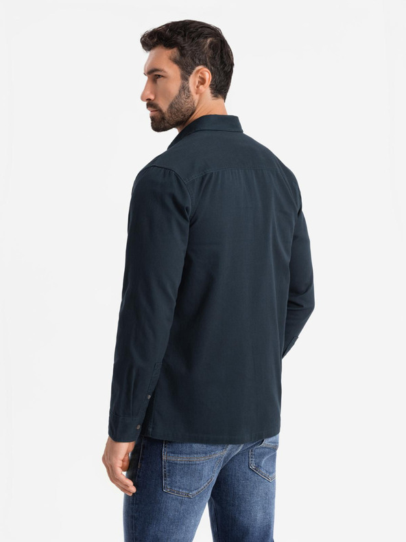 Ombre Clothing Temno modra moška srajca Ombre Clothing Zgornja oblačila