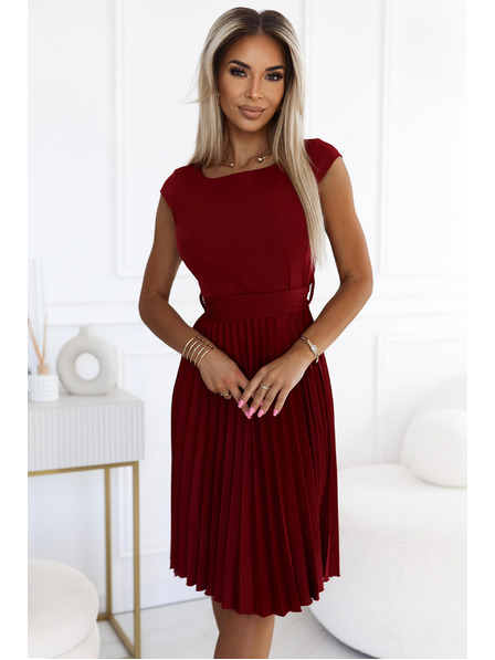 numoco Nagubana obleka s kratkimi rokavi - bordo Numoco LILA