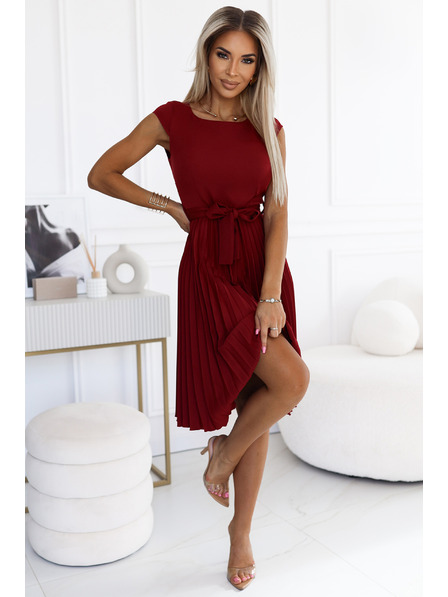 numoco Nagubana obleka s kratkimi rokavi - bordo Numoco LILA