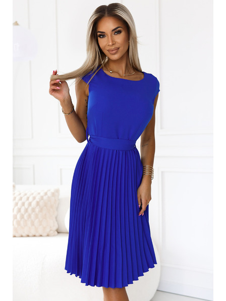 numoco Nagubana obleka s kratkimi rokavi - modra Numoco LILA