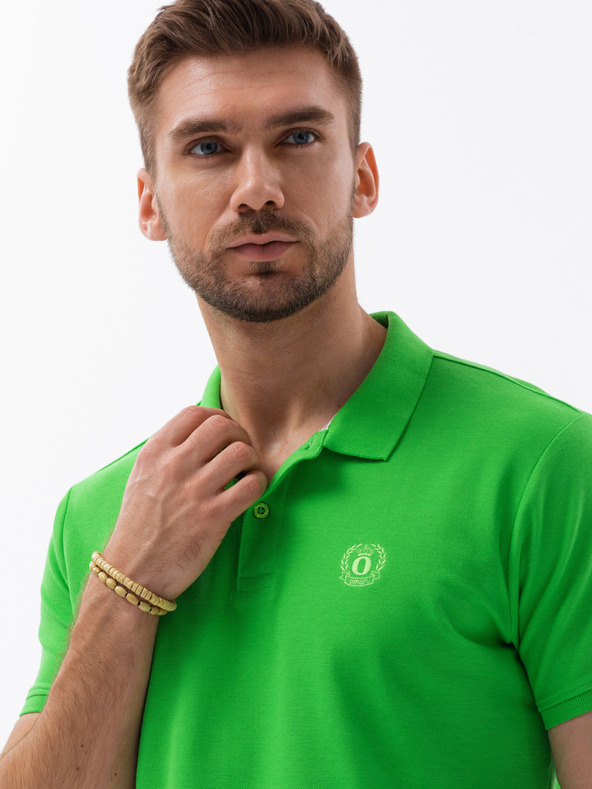 Ombre Clothing Zelena moška osnovna polo majica Ombre Clothing