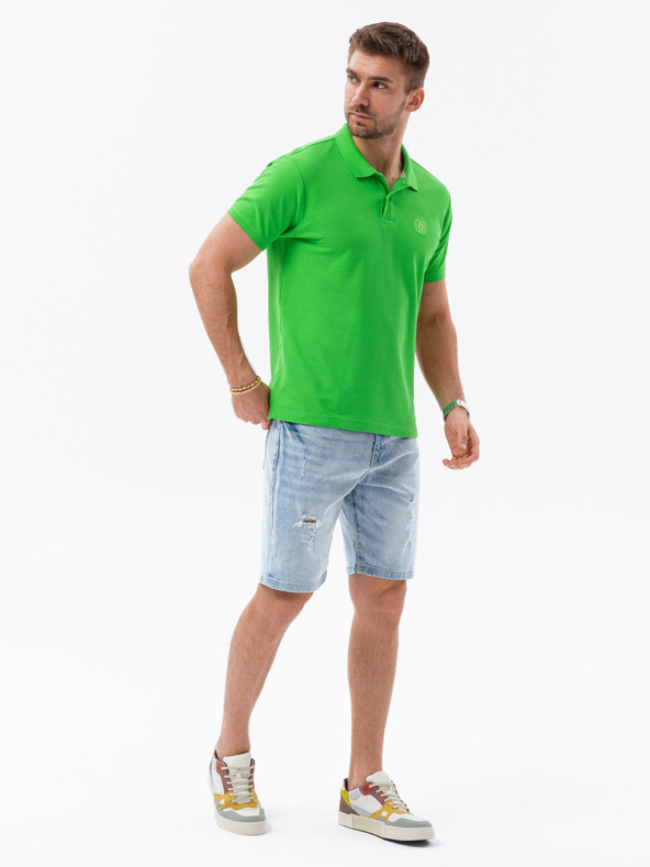 Ombre Clothing Zelena moška osnovna polo majica Ombre Clothing
