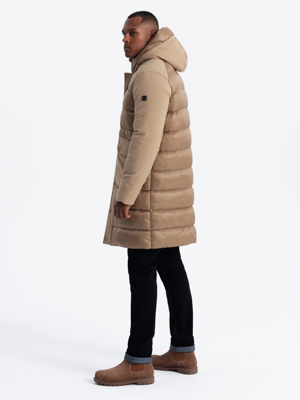 Ombre Clothing Moška prešita dolga jakna z velikimi žepi Ombre Clothing