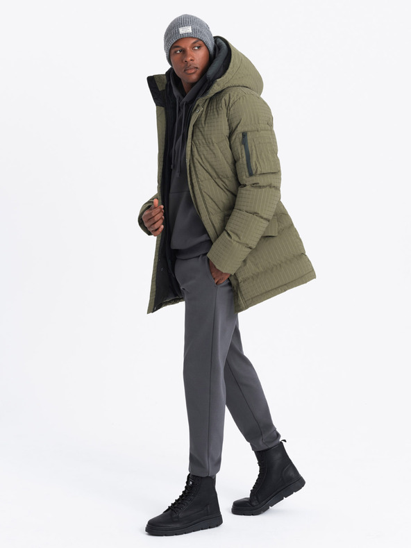 Ombre Clothing Moška zunanja dolga jakna parka Ombre Clothing