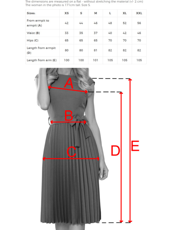 numoco Klasična obleka s kratkimi rokavi s pasom - Numoco