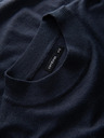 Ombre Clothing Moški pleten pol roloz z viskozo - temno modra V4 OM-SWTN-0125 Ombre Clothing