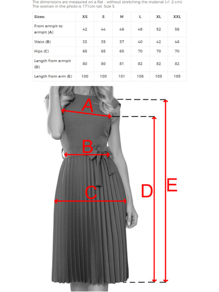 numoco LILA nagubane šaty s kratkimi rokavi in pasom - sive
