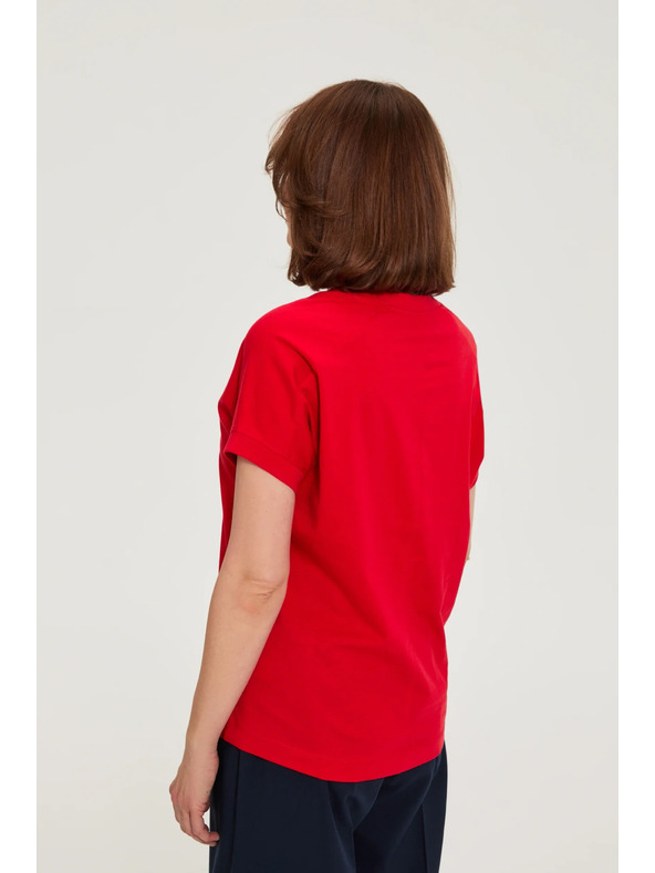 Moodo Bluza iz bombaža rdeca Moodo