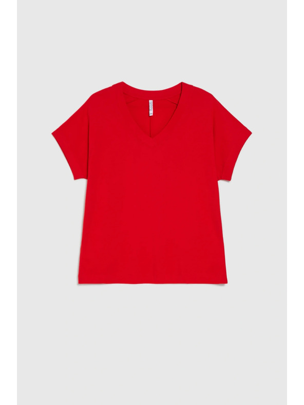 Moodo Bluza iz bombaža rdeca Moodo