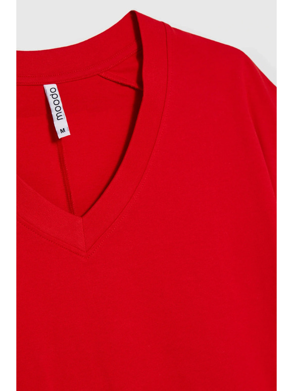 Moodo Bluza iz bombaža rdeca Moodo