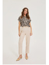 Moodo Hlače z primesjo lanu bež Moodo