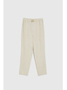 Moodo Hlače z primesjo lanu bež Moodo
