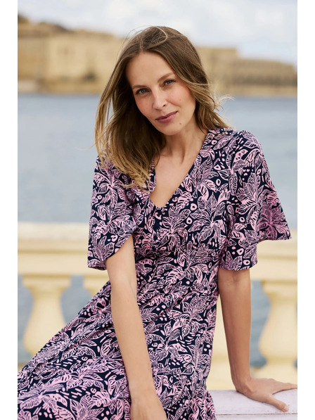 Moodo Uporabne obleke iz viskooze temno modre Moodo