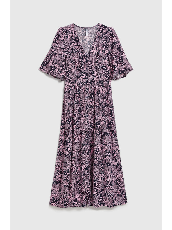 Moodo Uporabne obleke iz viskooze temno modre Moodo