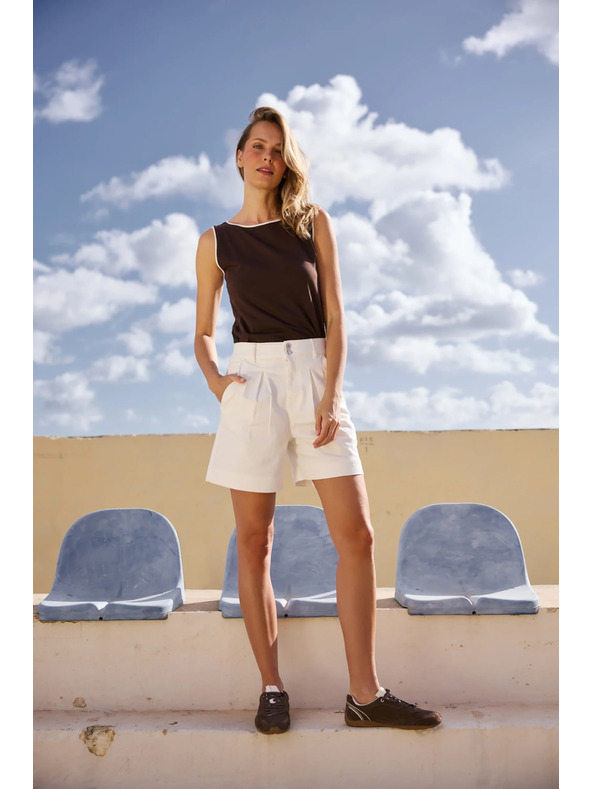 Moodo Gladke kratke hlače bele Moodo