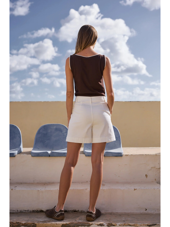 Moodo Gladke kratke hlače bele Moodo