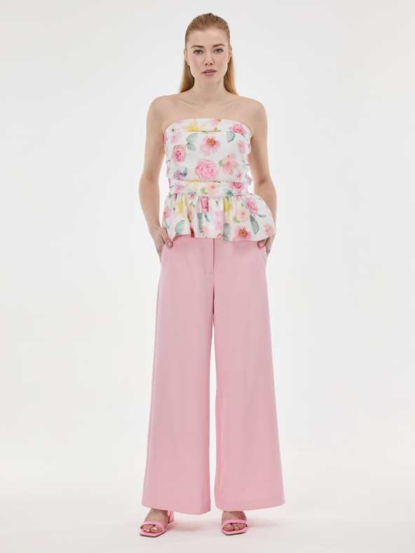 Orsay Svetlo roza široke ženske hlače ORSAY