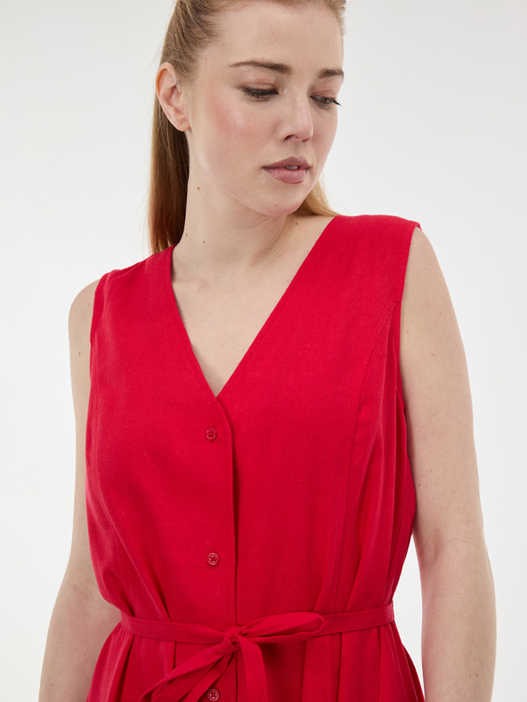 Orsay Rdeča ženska obleka brez rokavov ORSAY