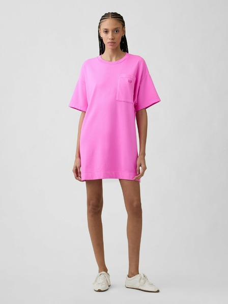 GAP Oversize pulover obleka z bombaža z logotipom VintageSoft GAP