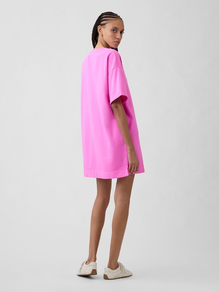 GAP Oversize pulover obleka z bombaža z logotipom VintageSoft GAP