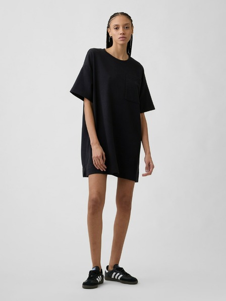 GAP Oversize pulover obleka z bombaža z logotipom VintageSoft GAP