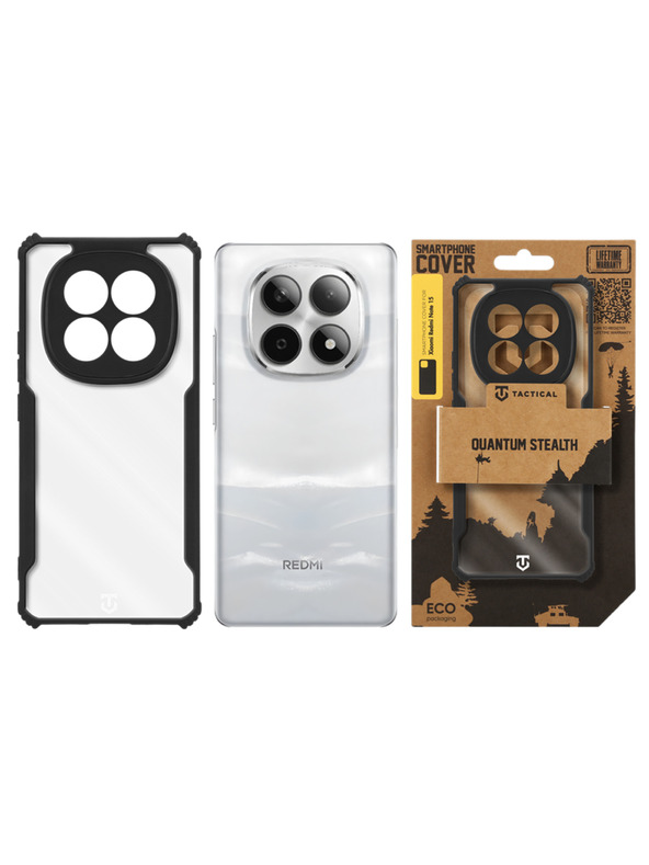 Tactical Tactical Quantum Stealth Ovitek za Xiaomi Redmi Note 15 5G Clear/Black