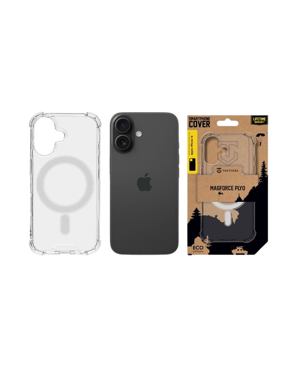 Tactical Tactical MagForce Plyo Ohišče za Apple iPhone 16 Transparent