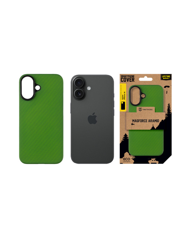 Tactical Tactical MagForce Aramid Zaščita za Apple iPhone 16 Green Toad