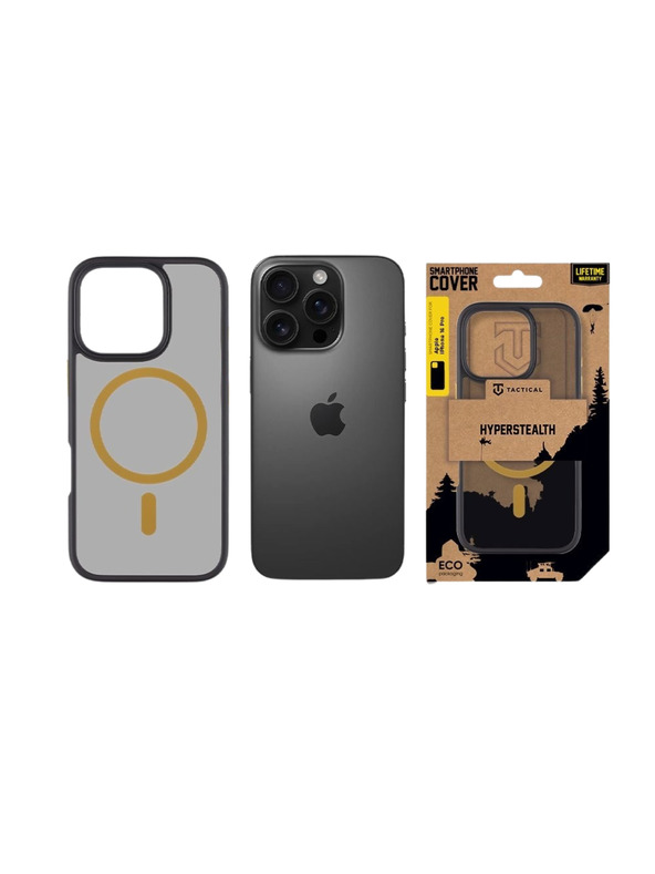 Tactical Tactical MagForce Hyperstealth 2.0 Zaščita za Apple iPhone 16 Pro Black/Yellow