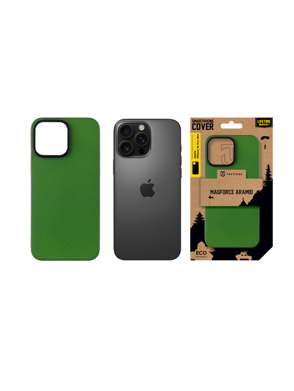 Tactical Tactical MagForce Aramid Ohišče za Apple iPhone 16 Pro Max Green Toad