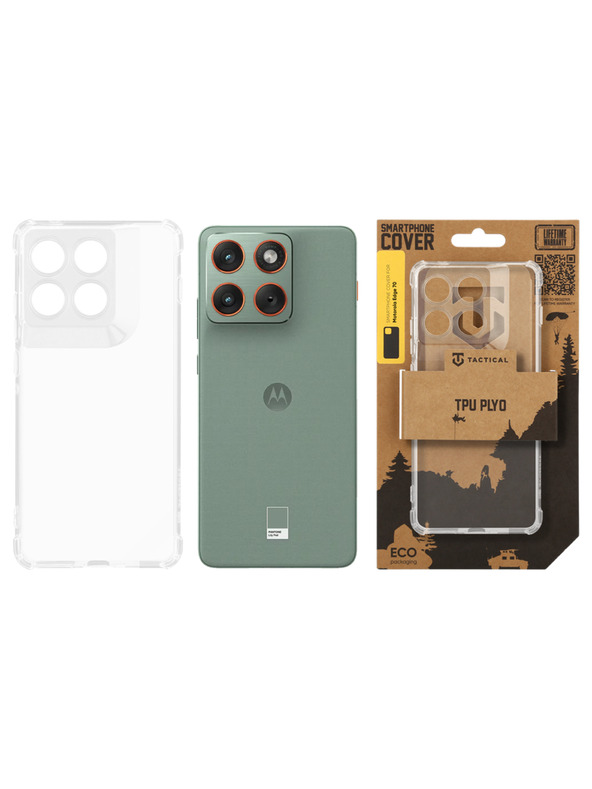 Tactical Tactical TPU Plyo Zaščita za Motorola Edge 70 Prozorna
