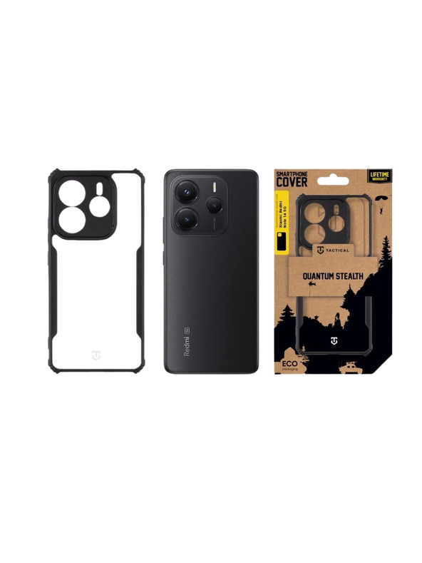 Tactical Tactical Quantum Stealth Ohišje za Xiaomi Redmi Note 14 5G Clear/Black