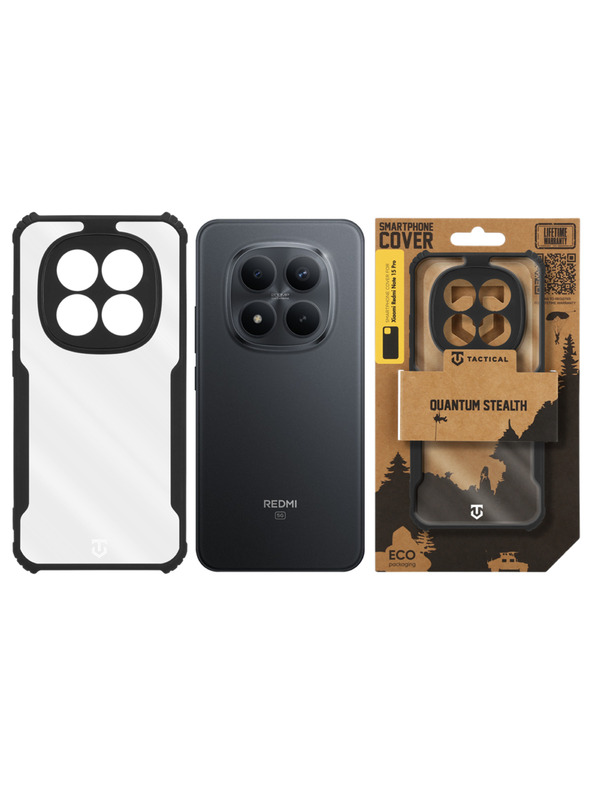Tactical Tactical Quantum Stealth Ovitek za Xiaomi Redmi Note 15 Pro Clear/Black