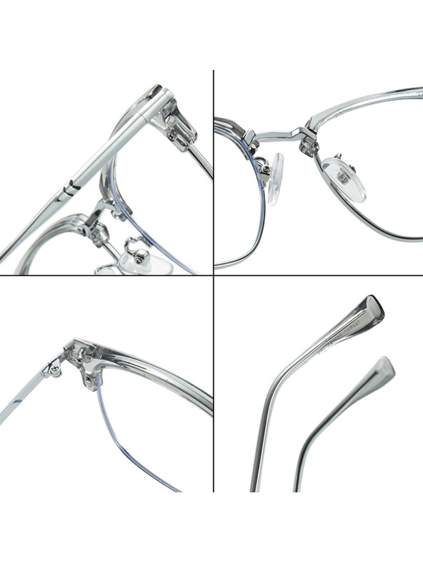 VEYREY VeyRey nerd sončna očala Gruvunk srebrna obroba prozorna stekla