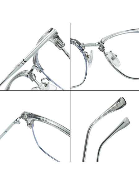 VEYREY VeyRey nerd sončna očala Gruvunk srebrna obroba prozorna stekla