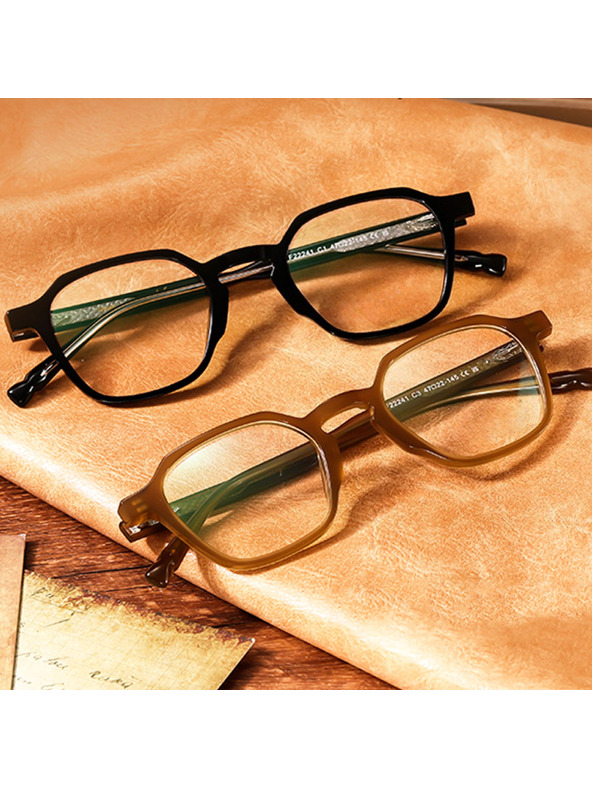 VEYREY VeyRey kvadratna acetatna sončna očala Zuwn črna/večbarvna/zelena okvir jasna stekla