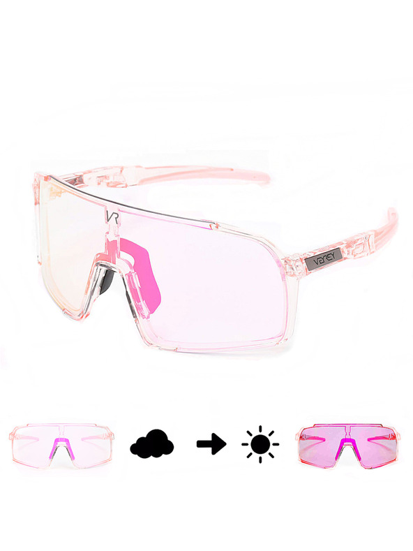 VEYREY VeyRey športne fotokromatske sončna očala Ogharod prosojni okvir rožnata stekla