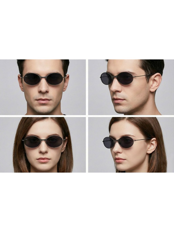 VEYREY VeyRey ovalna polarizacijska sončna očala Pemu črna obroba črna stekla