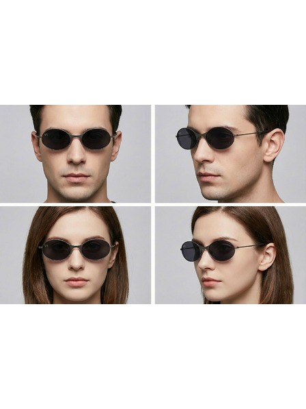 VEYREY VeyRey ovalna polarizacijska sončna očala Pemu črna obroba črna stekla