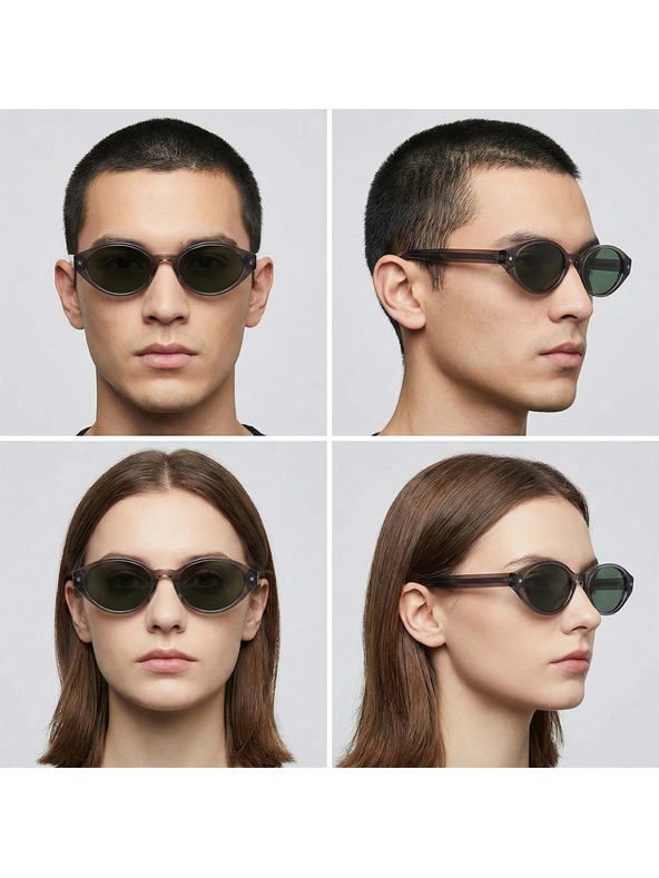 VEYREY VeyRey ženske mačja oko acetátna polarizacijska sončna očala Aest prozorna obroba zelena stekla
