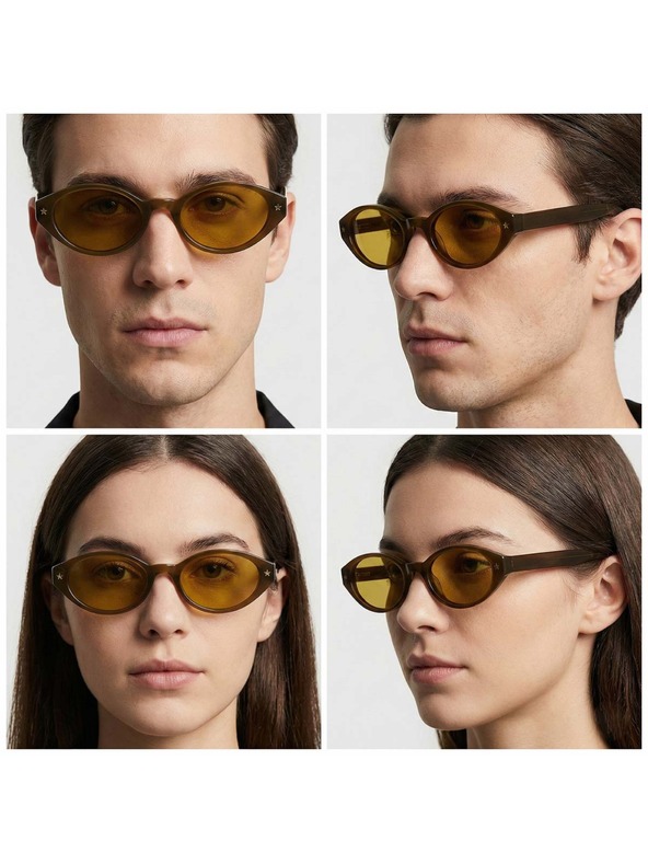 VEYREY VeyRey ženske mačja oko acetátna polarizacijska sončna očala Aest rjava obroba rumena stekla