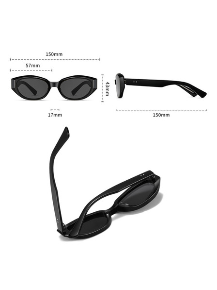 VEYREY VeyRey ženske mačja oko acetátna sončna očala Sublepp črna obroba črna stekla