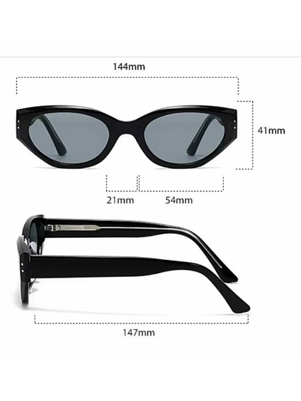 VEYREY VeyRey mačja oko sončna očala Nontu črna obroba črna stekla