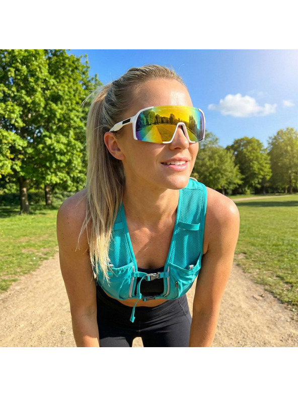 VEYREY VeyRey športove sončna očala Burub bela obroba zlata stekla